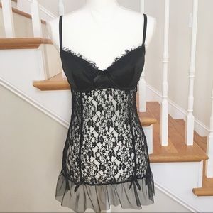 Rampage black lace slip chemise S